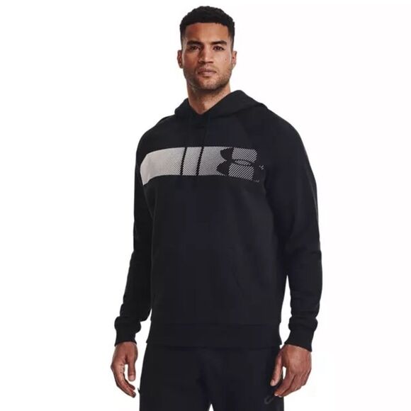 New without tags Under Armour Men's Rival Fleece Graphic Pullover Hoodie-Black L - Picture 1 of 10